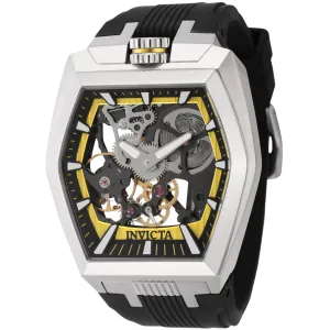 Invicta Men's Watch - Akula Mechanical Black and Yellow Skeleton Dial Strap | 44017 Invicta Men's Watches