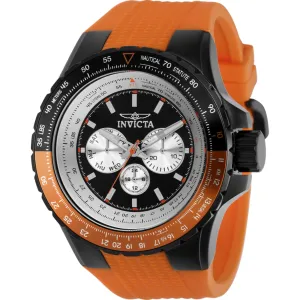 Invicta Men's Watch - Aviator Chrono Black, Silver Tone Dial Orange Strap | 37031 Invicta Men's Watches