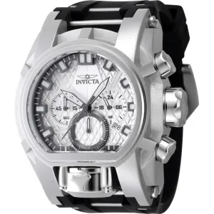 Invicta Men's Watch - Bolt Zeus Magnum Quartz Chrono Silver and Black Strap | 47531 Invicta Men's Watches