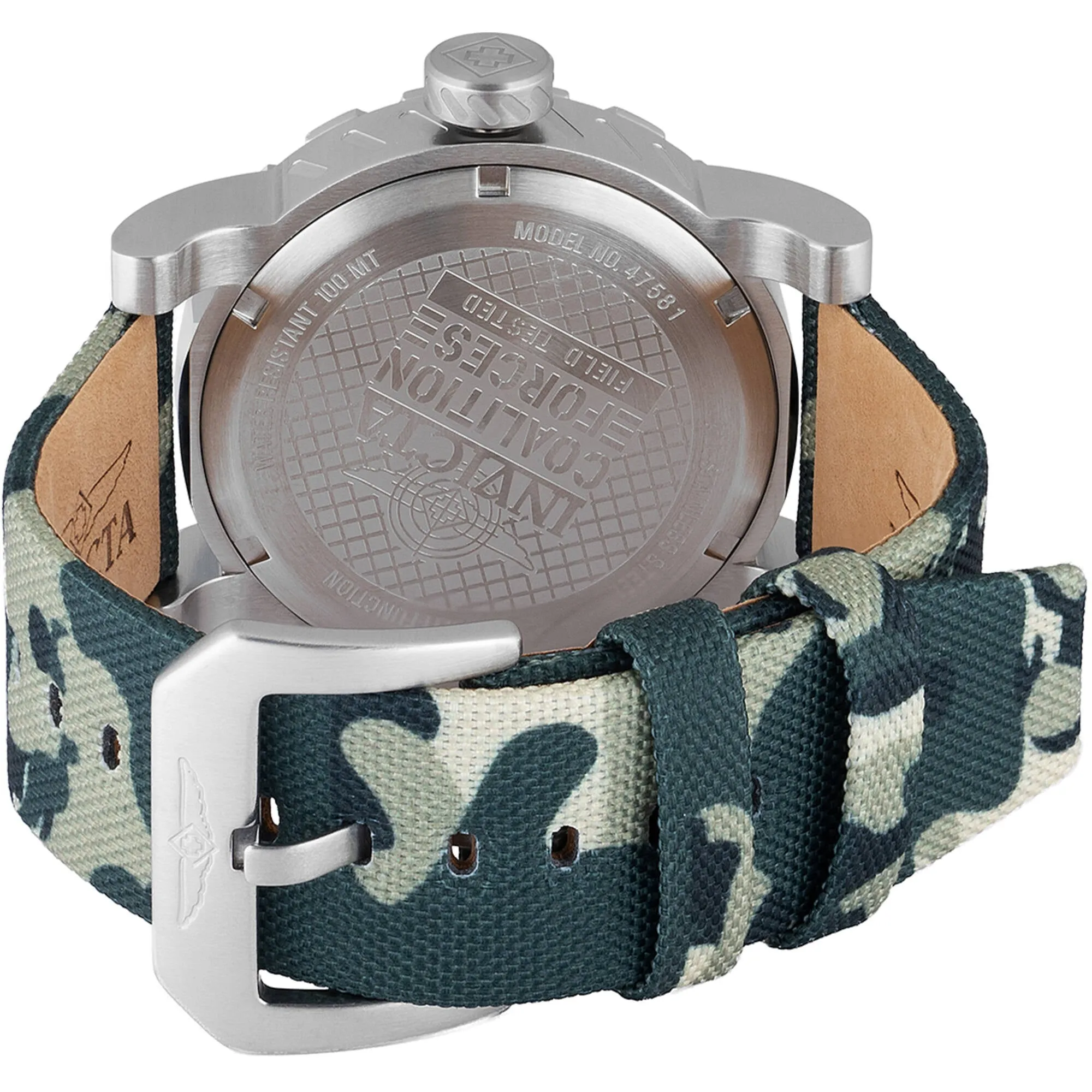 Invicta Men's Watch - I-Force Quartz Black Dial Camouflage and Green Strap | 47581 Invicta Men's Watches
