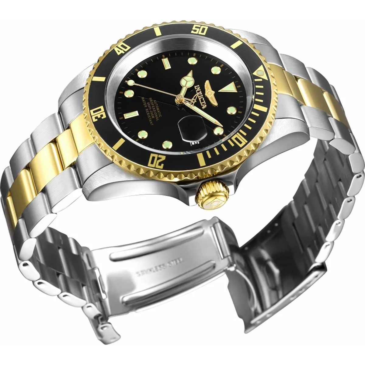 Invicta Men's Watch - Pro Diver Automatic Black Dial Two Tone Bracelet | 8927OBXL Invicta Men's Watches