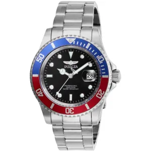 Invicta Men's Watch - Pro Diver Black Dial Silver Tone Steel Bracelet Date | 47354 Invicta Men's Watches