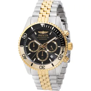 Invicta Men's Watch - Pro Diver Chronograph Black and Gold Tone Dial Bracelet | 44720 Invicta Men's Watches