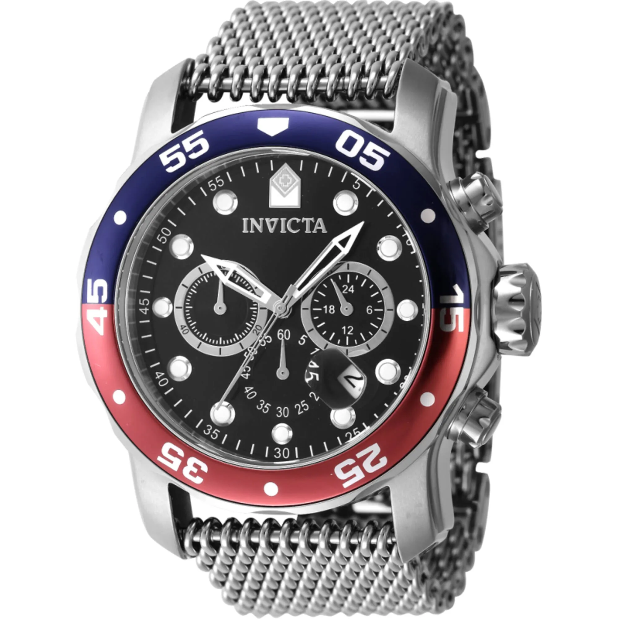 Invicta Men's Watch - Pro Diver Chronograph Quartz Black Dial Mesh Bracelet | 47630 Invicta Men's Watches