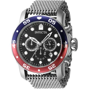 Invicta Men's Watch - Pro Diver Chronograph Quartz Black Dial Mesh Bracelet | 47630 Invicta Men's Watches