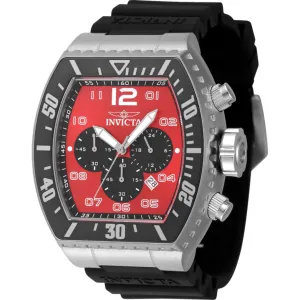 Invicta Men's Watch - Pro Diver Chronograph Red, Black Dial Silicone Strap | 47283 Invicta Men's Watches