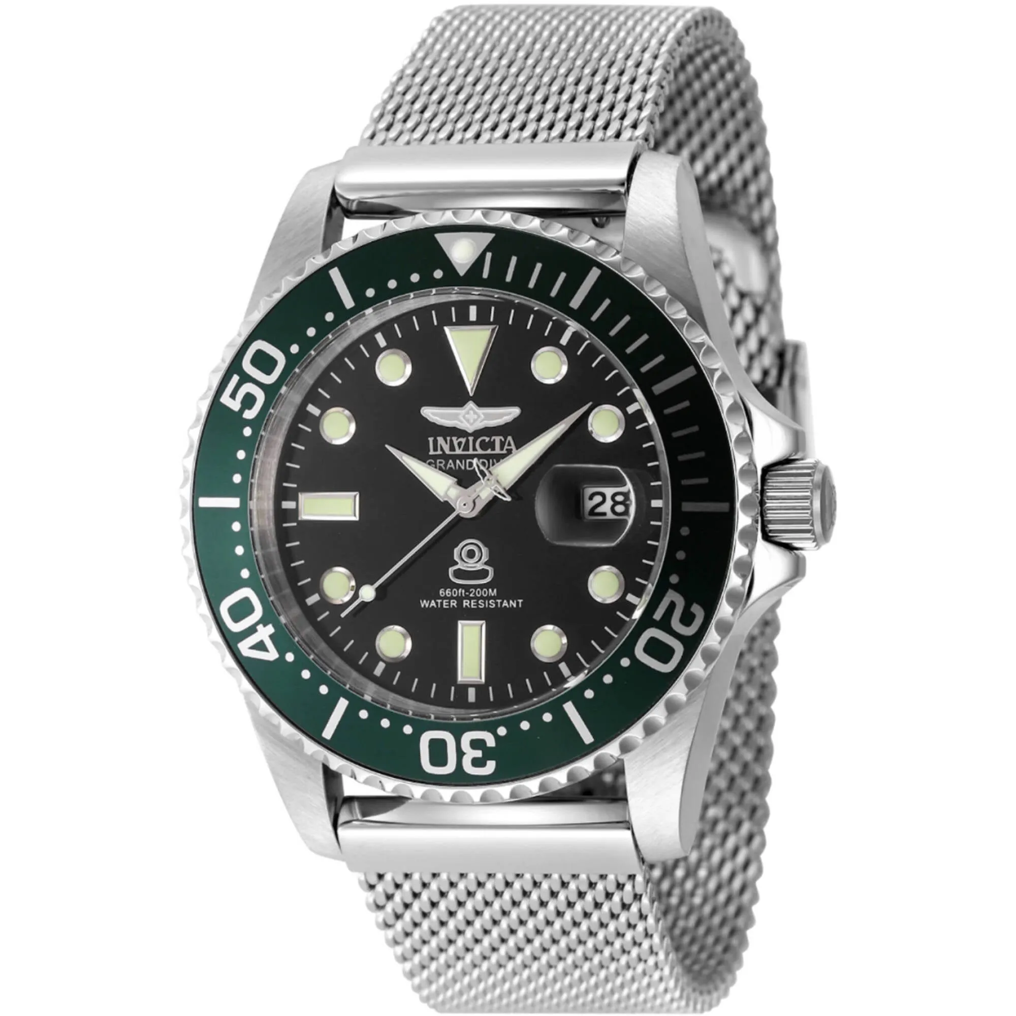 Invicta Men's Watch - Pro Diver Quartz Black Dial Silver Steel Bracelet Dive | 48214 Invicta Men's Watches