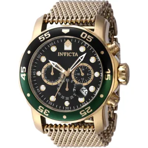 Invicta Men's Watch - Pro Diver Quartz Black Dial Yellow Gold Mesh Bracelet | 47632 Invicta Men's Watches