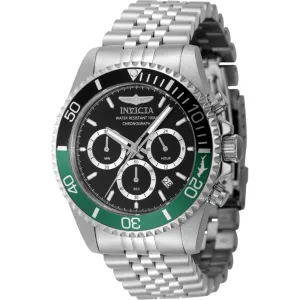Invicta Men's Watch - Pro Diver Quartz Chrono Black Dial Silver Tone Bracelet | 48380 Invicta Men's Watches