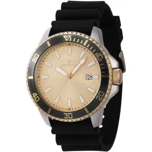 Invicta Men's Watch - Pro Diver Quartz Date Gold Tone Dial Silicone Strap | 46135 Invicta Men's Watches