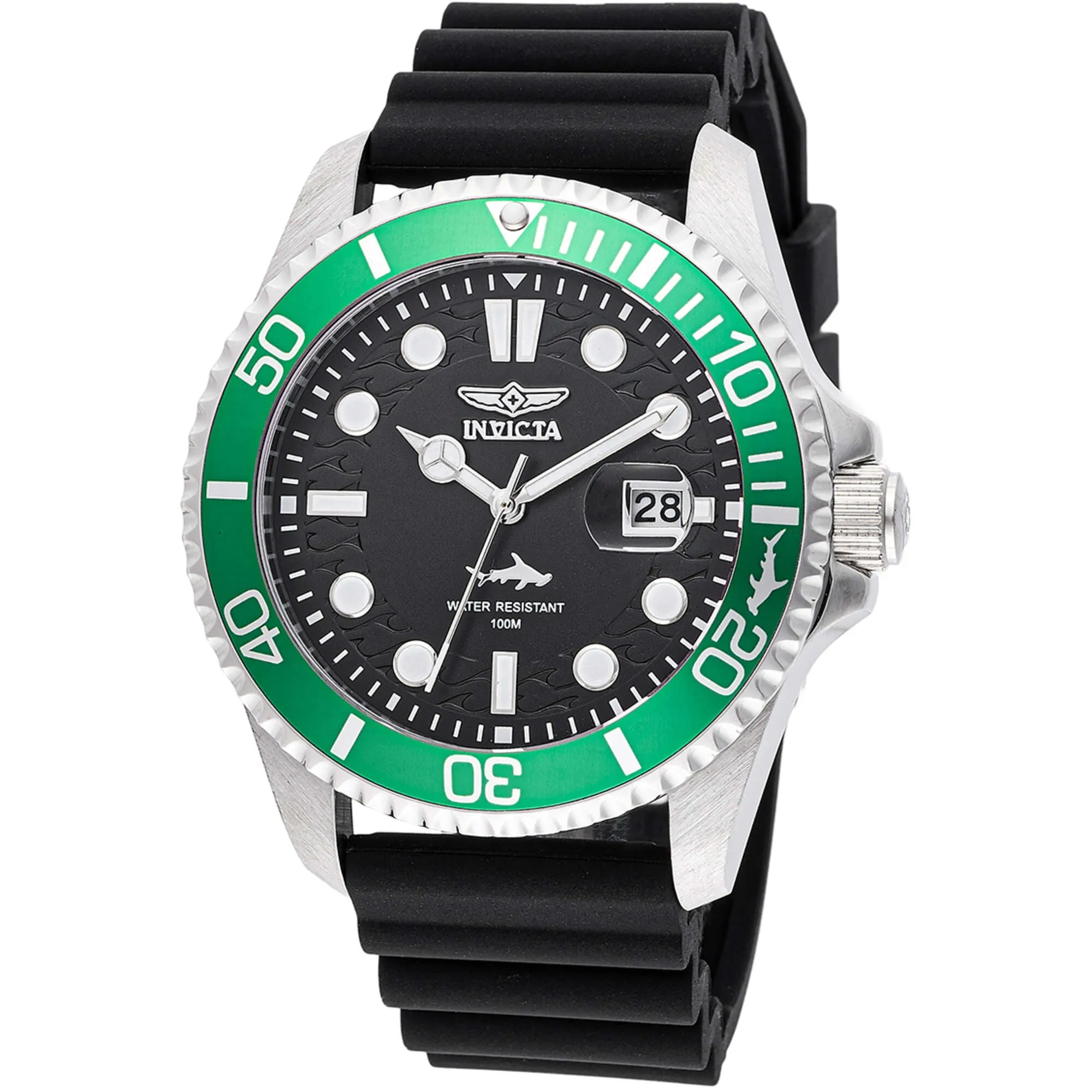 Invicta Men's Watch - Pro Diver Quartz Silver Tone Case Black Silicone Strap | 47166 Invicta Men's Watches