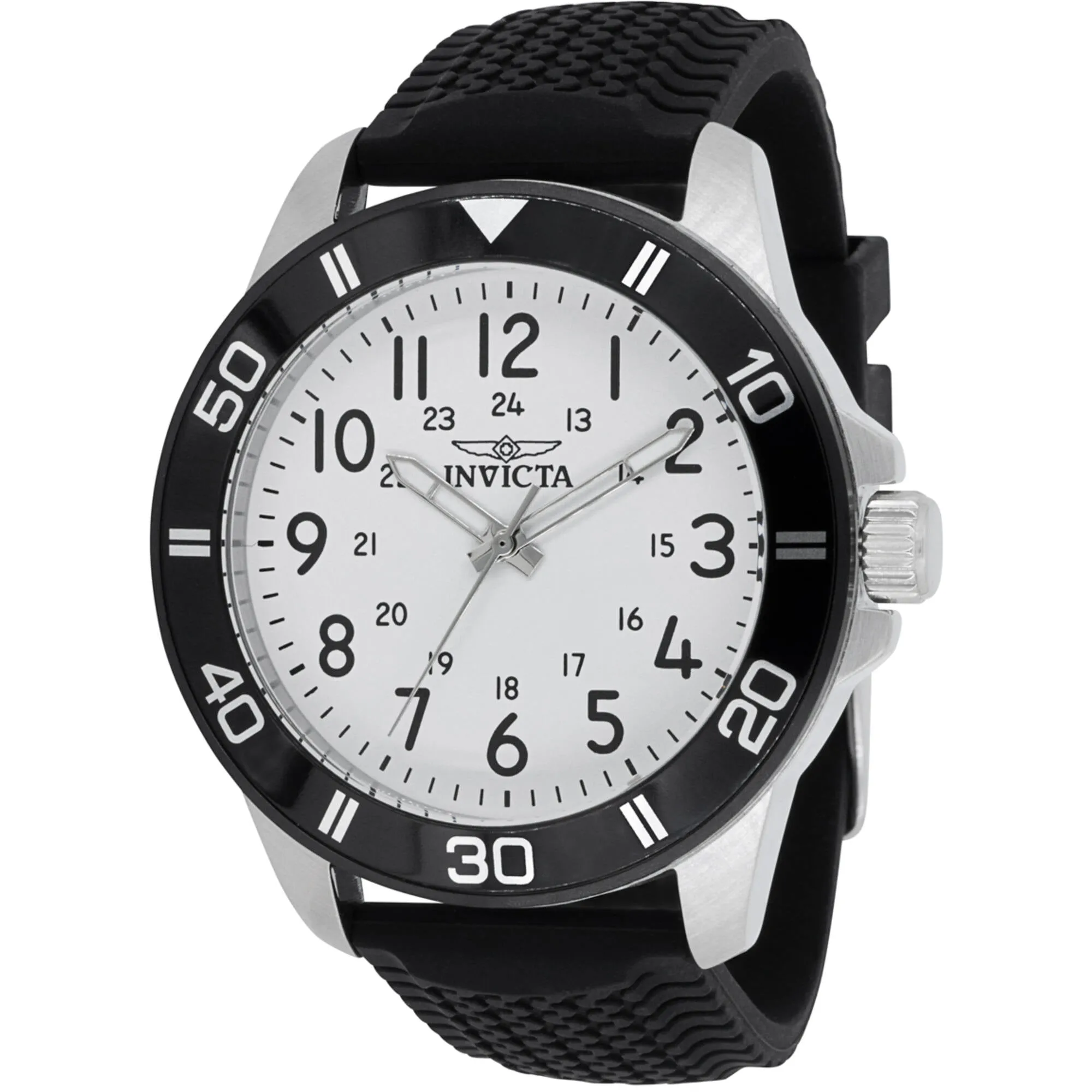 Invicta Men's Watch - Pro Diver Quartz White Dial Black Silicone Rubber Strap | 43629 Invicta Men's Watches