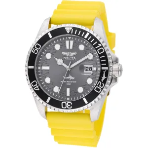 Invicta Men's Watch - Pro Diver Rotating Bezel Charcoal Dial Yellow Strap | 47163 Invicta Men's Watches