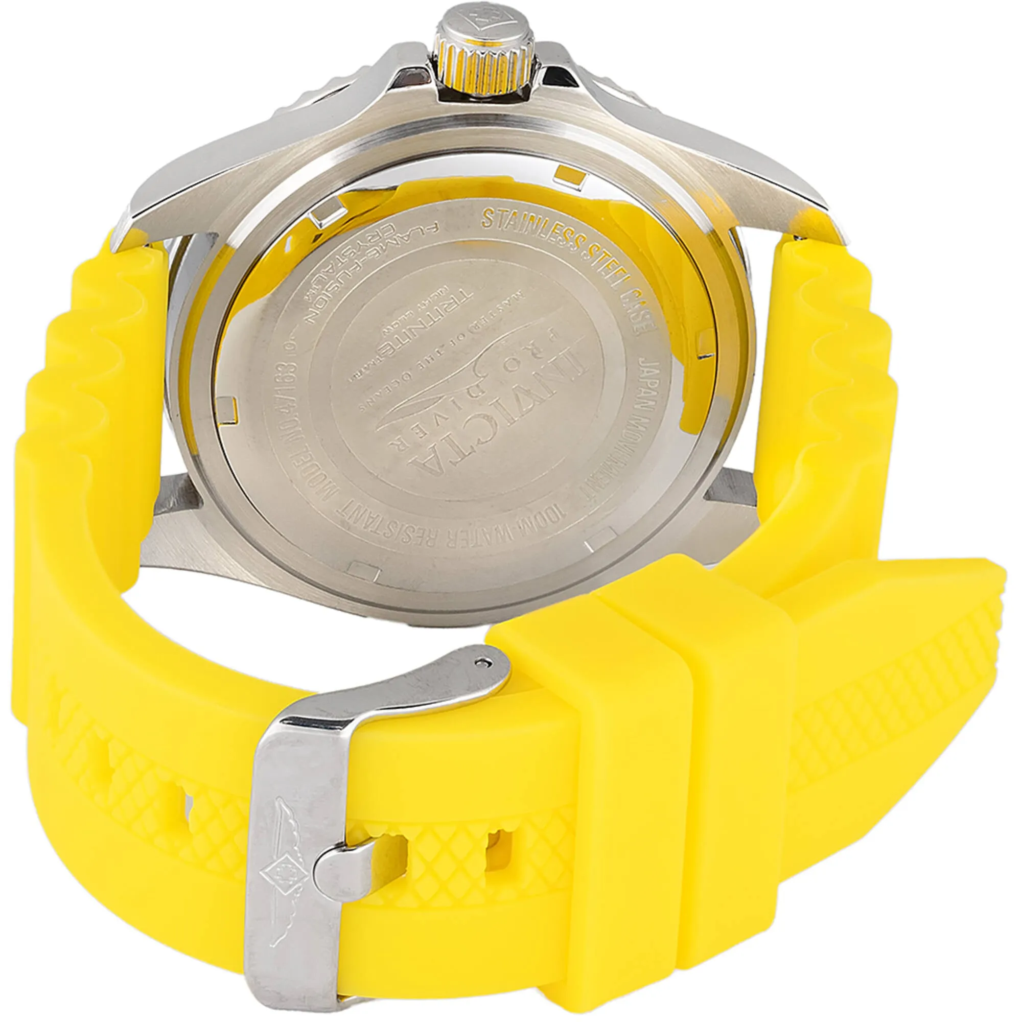 Invicta Men's Watch - Pro Diver Rotating Bezel Charcoal Dial Yellow Strap | 47163 Invicta Men's Watches
