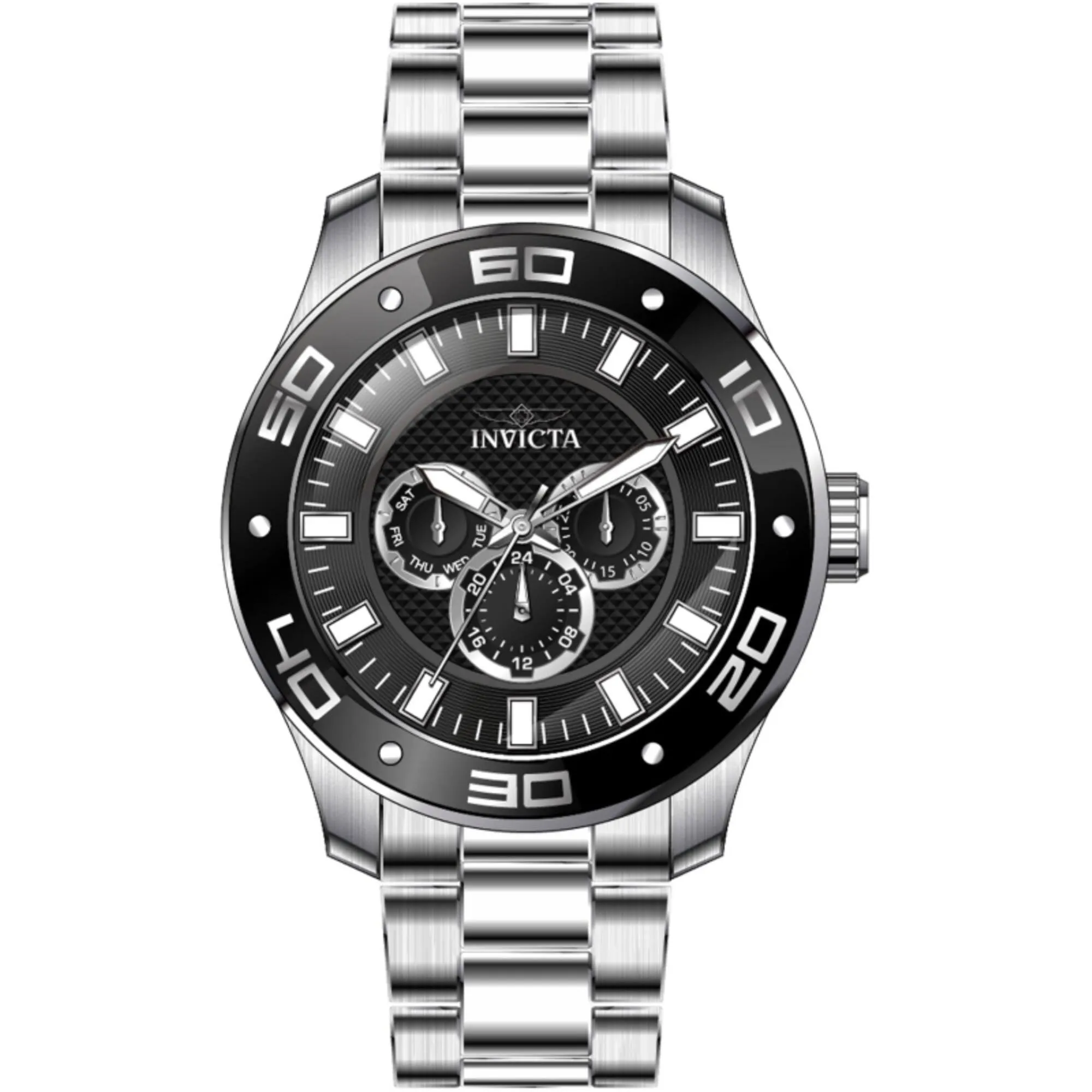 Invicta Men's Watch - Pro Diver Scuba Black Dial Stainless Steel Bracelet | 45756 Invicta Men's Watches