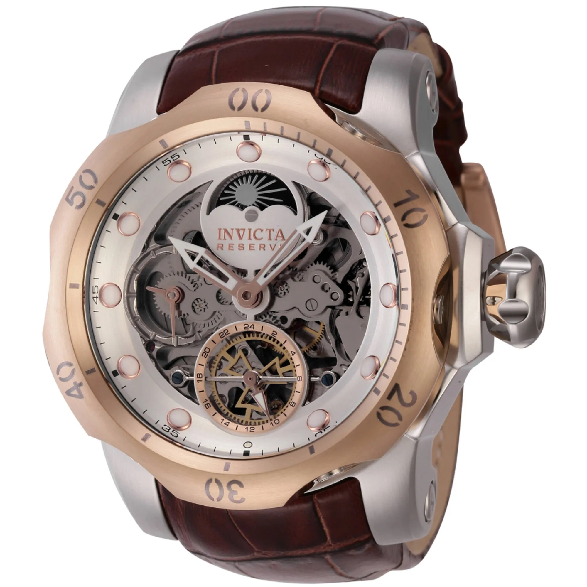 Invicta Men's Watch - Reserve Venom Silver and Rose Gold Skeleton Dial Strap | 43901 Invicta Men's Watches