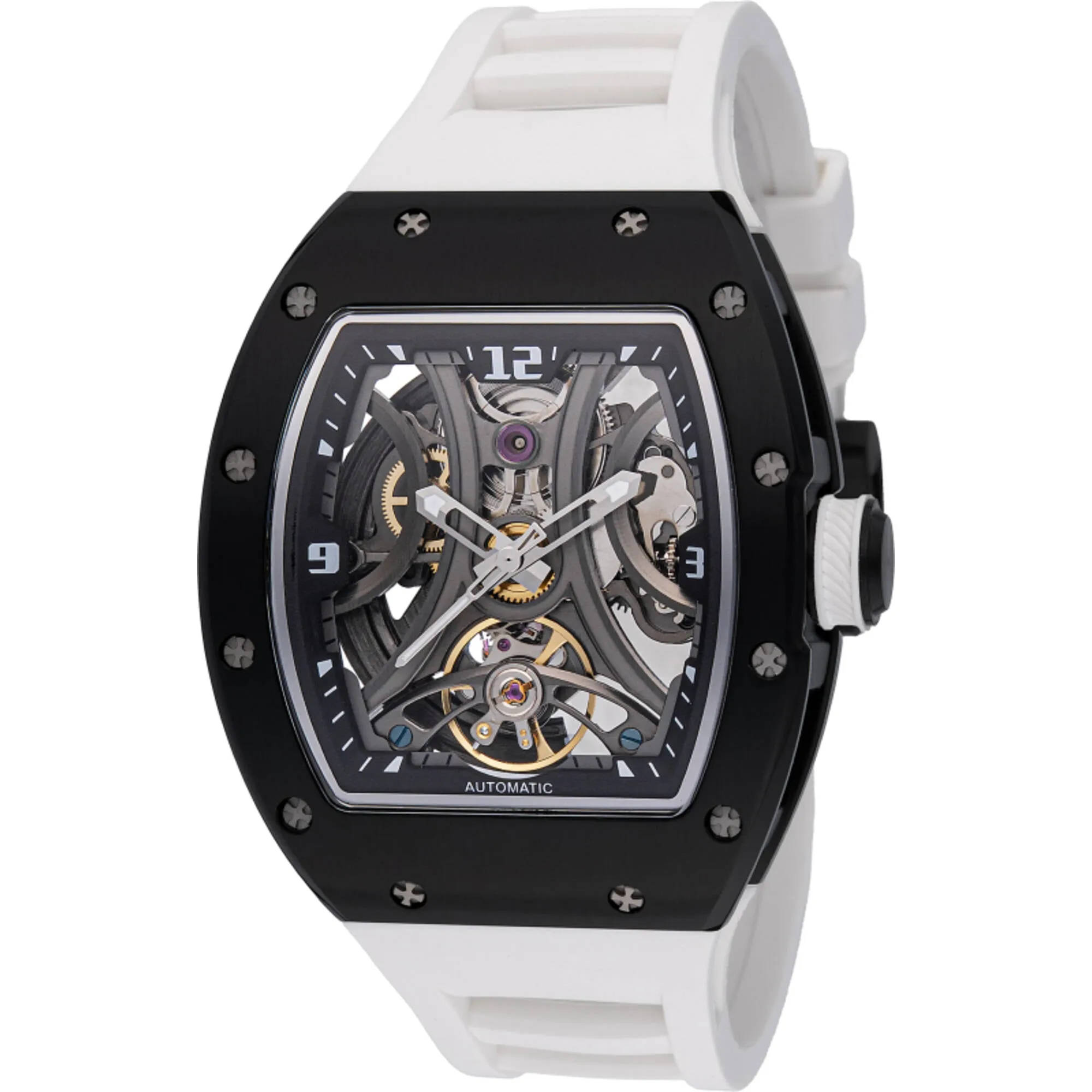 Invicta Men's Watch S1 Rally Chrono Skeleton Dial White Silicone Strap 49021 Invicta Men's Watches