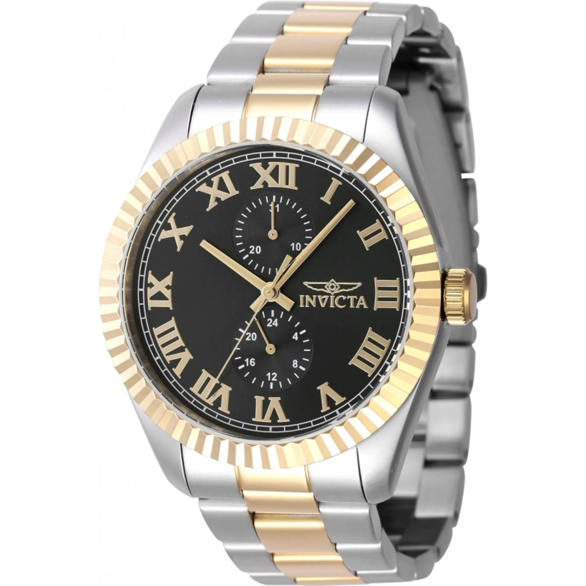 Invicta Men's Watch - Specialty Black Dial Silver and Yellow Gold Bracelet | 47425 Invicta Men's Watches