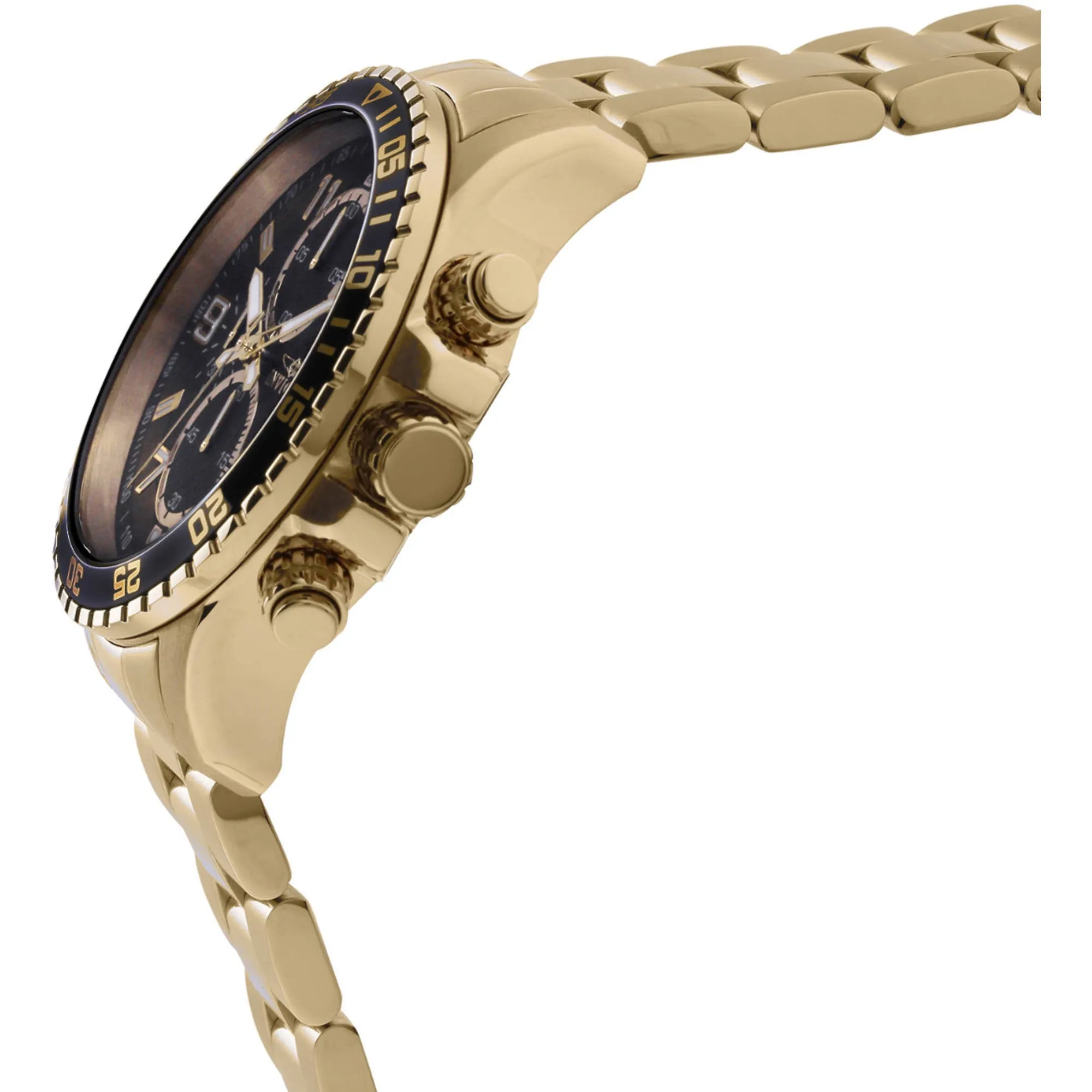 Invicta Men's Watch - Specialty Chronograph Black Dial Yellow Gold Bracelet | 44525 Invicta Men's Watches
