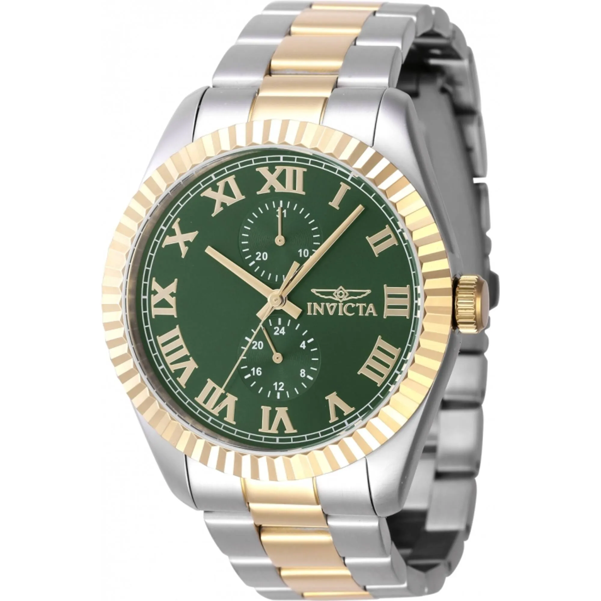 Invicta Men's Watch - Specialty Quartz Green Dial Yellow Gold Bezel Bracelet | 47427 Invicta Men's Watches