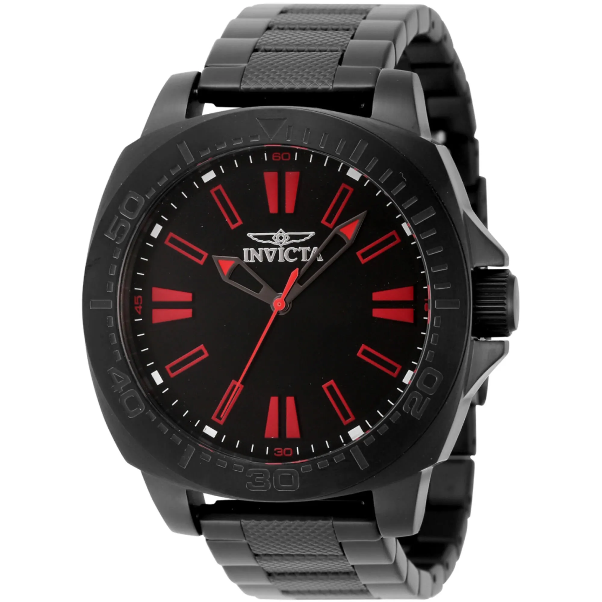 Invicta Men's Watch - Speedway Red Hour Markers Quartz Black Dial Bracelet | 46315 Invicta Men's Watches