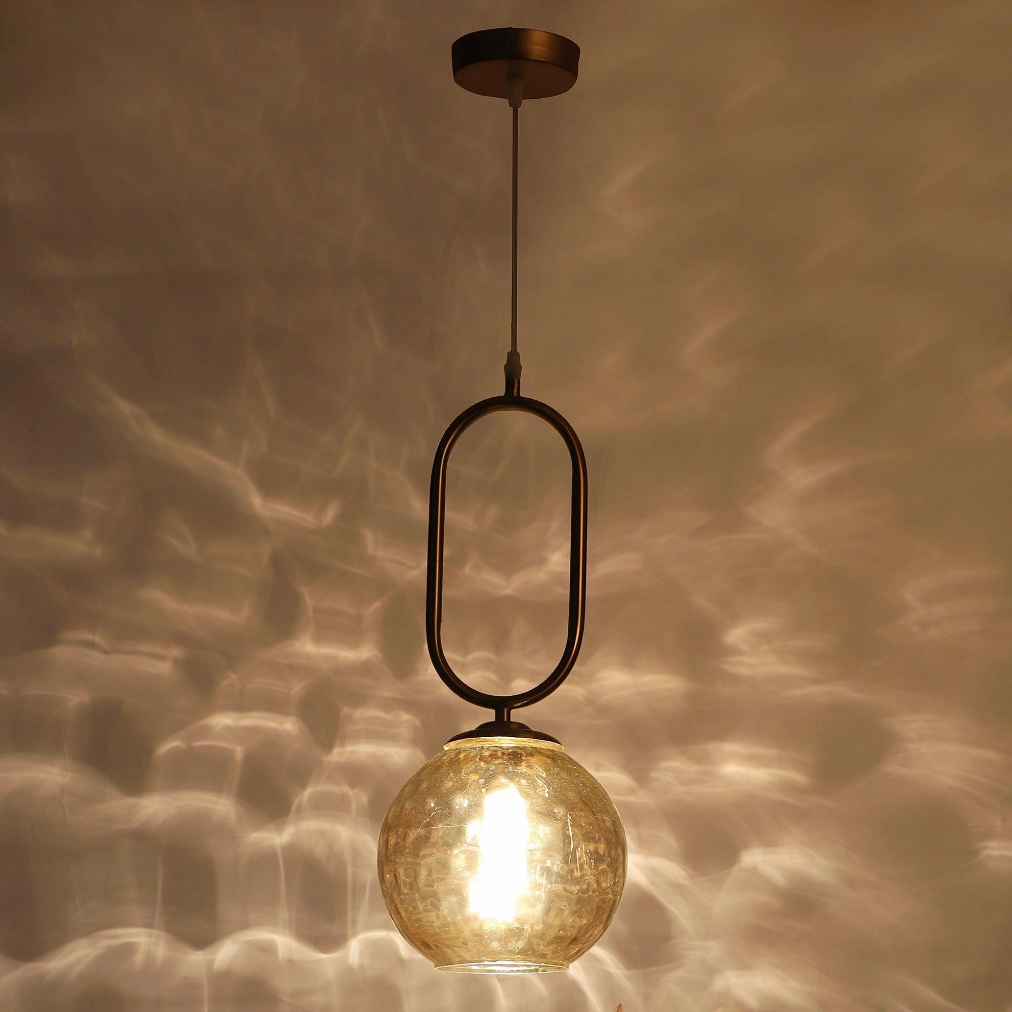 Iron Glass Hanging Lights Gold Finish