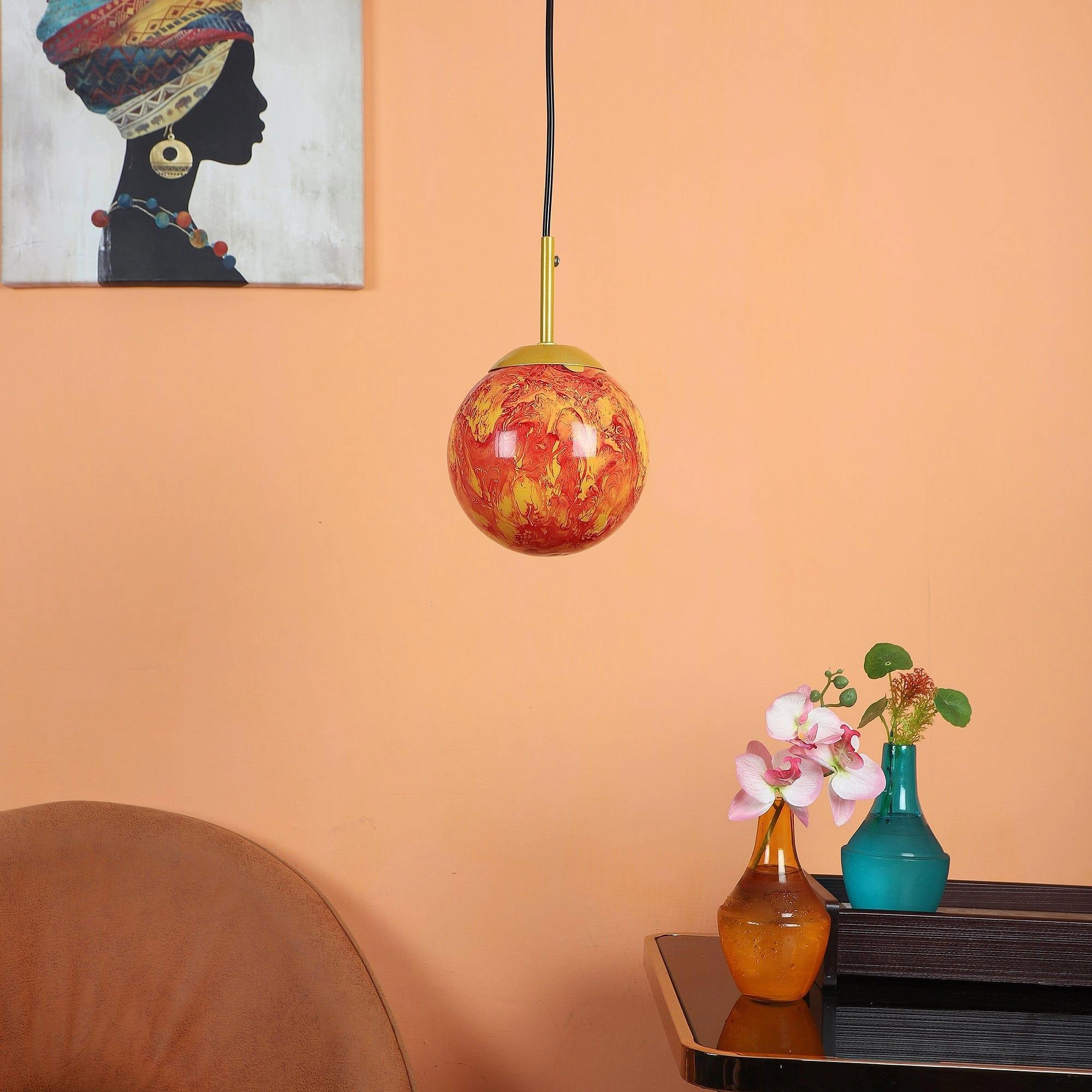 Iron Hanging Lights Gold Finish decorative ceiling fixture