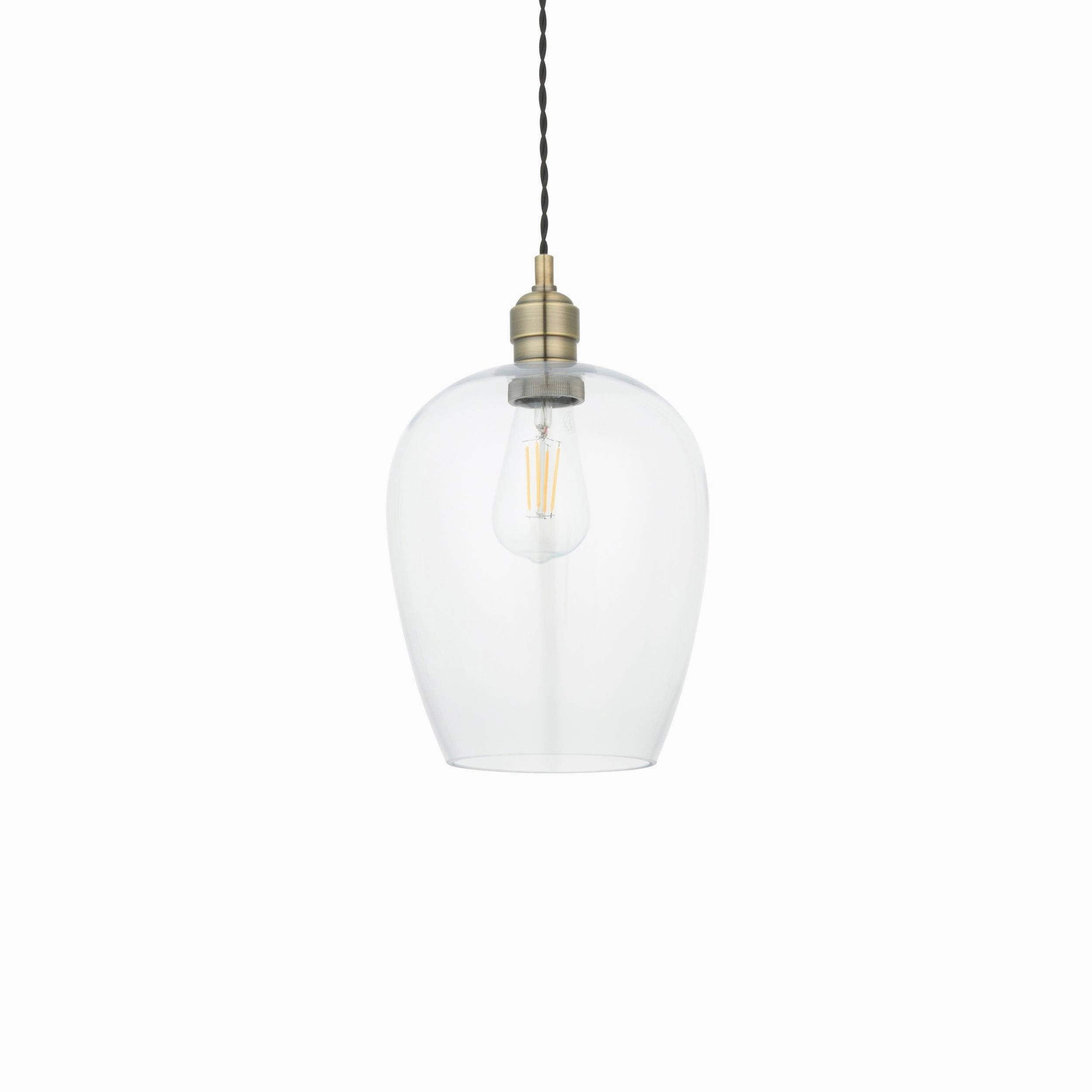 Island Brass & Glass Shade Art Deco Pendant Light ambient ceiling fixture