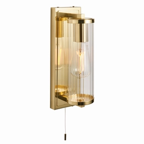 Islington Brass Art Deco Bathroom Wall Light - Glass Shade vintage desk lamp