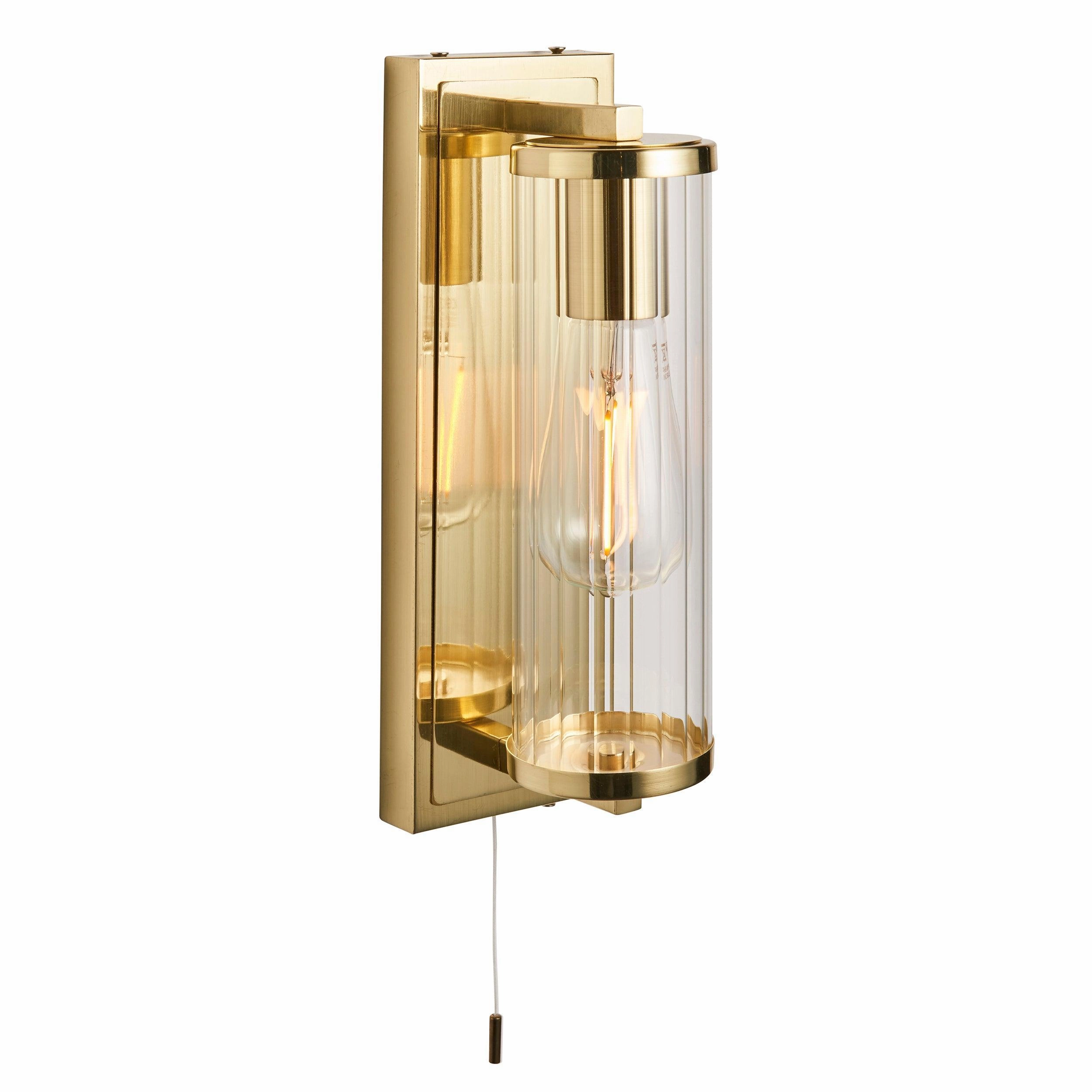 Islington Brass Art Deco Bathroom Wall Light - Glass Shade vintage desk lamp