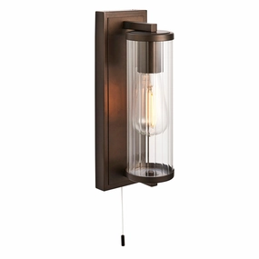 Islington Bronze Bathroom Wall Light - Ribbed Glass Shade vintage desk lamp