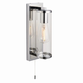 Islington Chrome Art Deco Bathroom Wall Light - Glass Shade vintage desk lamp