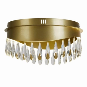 Jewel LED Gold Flush Ceiling Light With Crystals Searchlight soft glow ceiling light