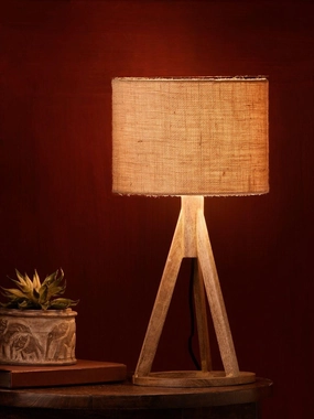 Jute Brown Trio Wooden Lamp decorative ceiling fixture