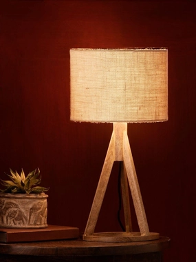 Jute White Trio Wooden Lamp decorative ceiling fixture
