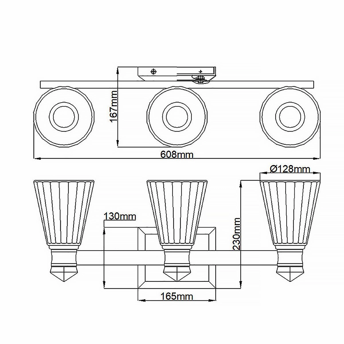 Kayva LED 3 Arm Dual-lit Bathroom Wall Light