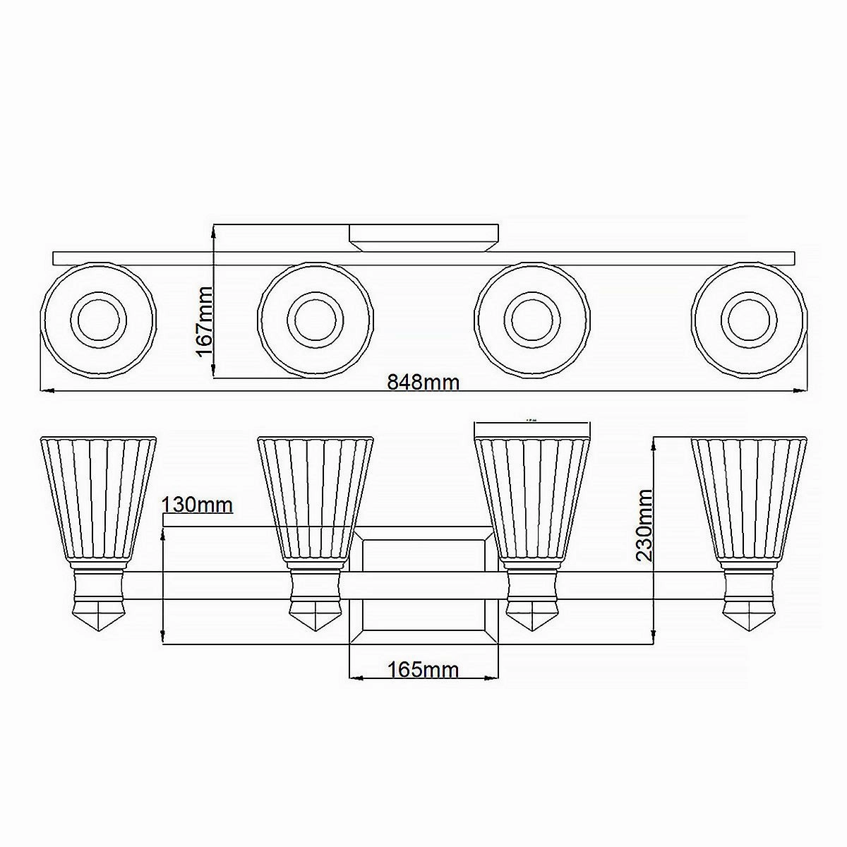 Kayva LED 4 Arm Dual-lit Bathroom Wall Light