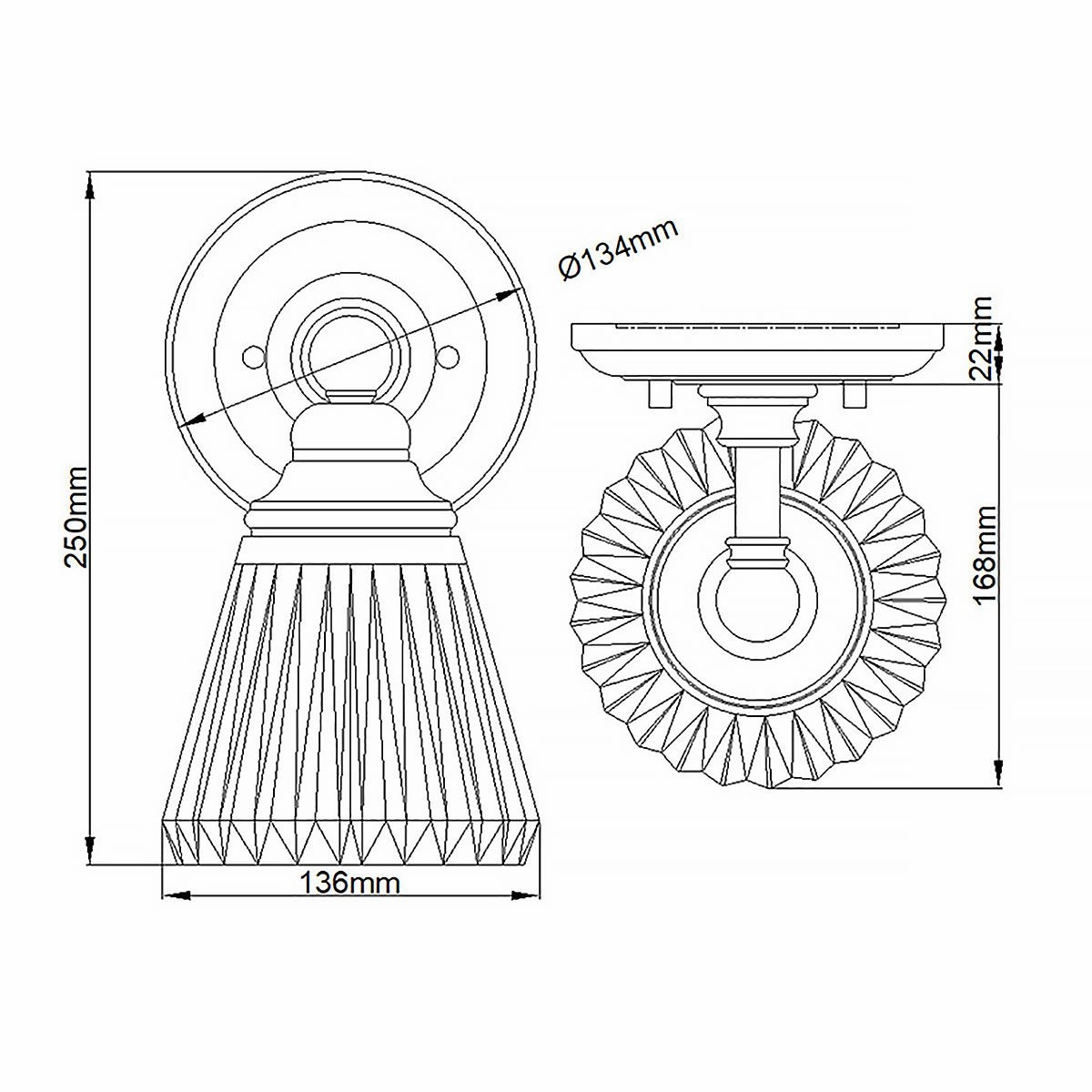 Keynes 1 Light Polished Chrome Bathroom Wall Light