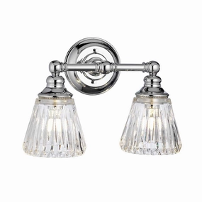 Keynes 2 Light Polished Chrome Bathroom Wall Light vintage desk lamp