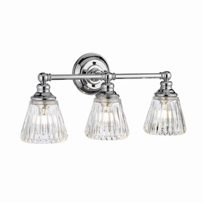 Keynes 3 Light Polished Chrome Bathroom Wall Light vintage desk lamp
