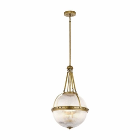Kichler Aster 3 Light Natural Brass Ceiling Pendant ambient ceiling fixture