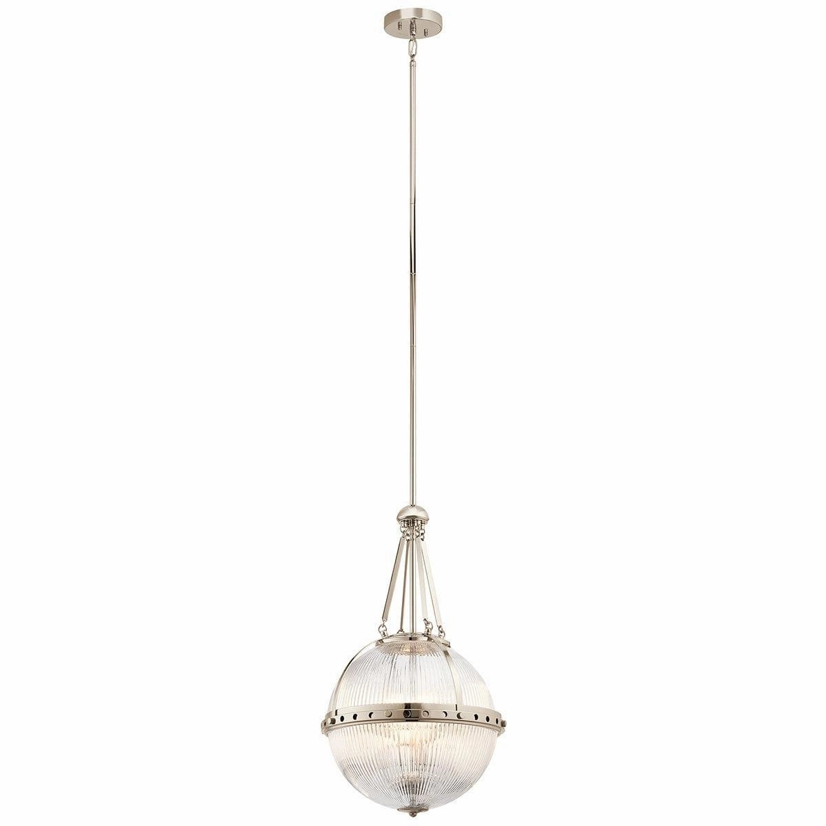 Kichler Aster 3 Light Polished Nickel Ceiling Pendant soft glow ceiling light