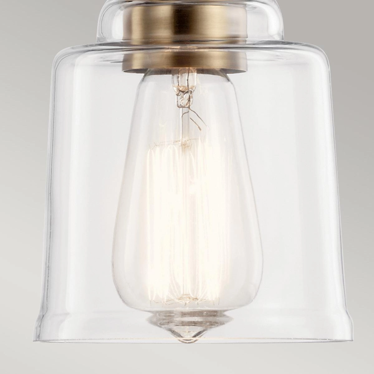 Kichler Avian 1 Light Brass Pendant - Clear Glass Shade Damaged Box