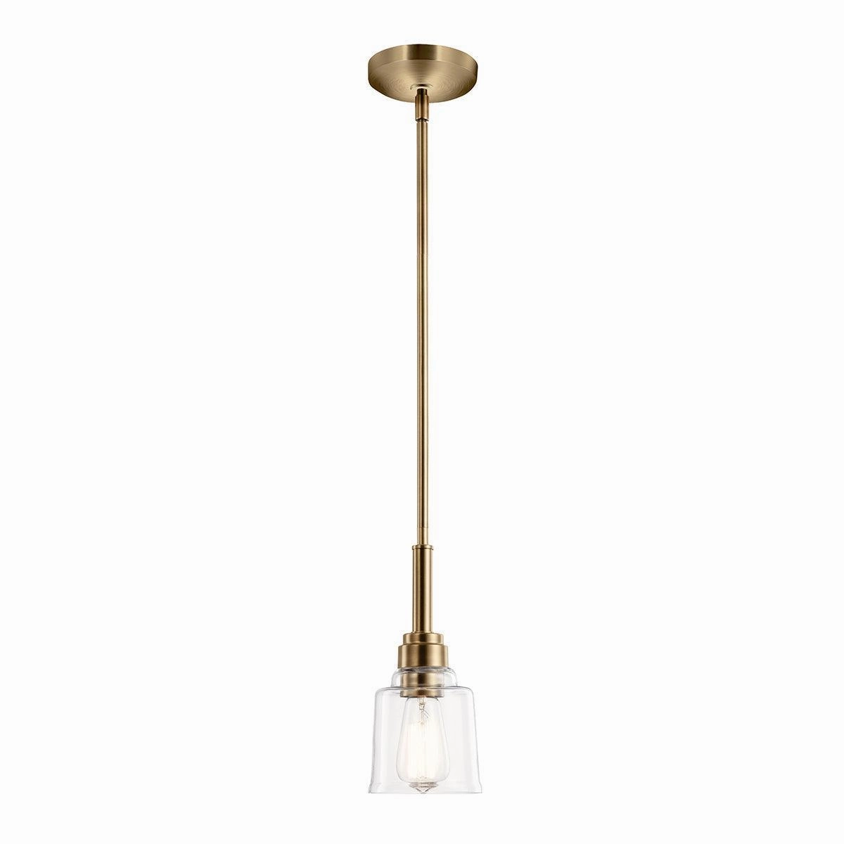 Kichler Avian 1 Light Brass Pendant - Clear Glass Shade Damaged Box white ceiling lamp