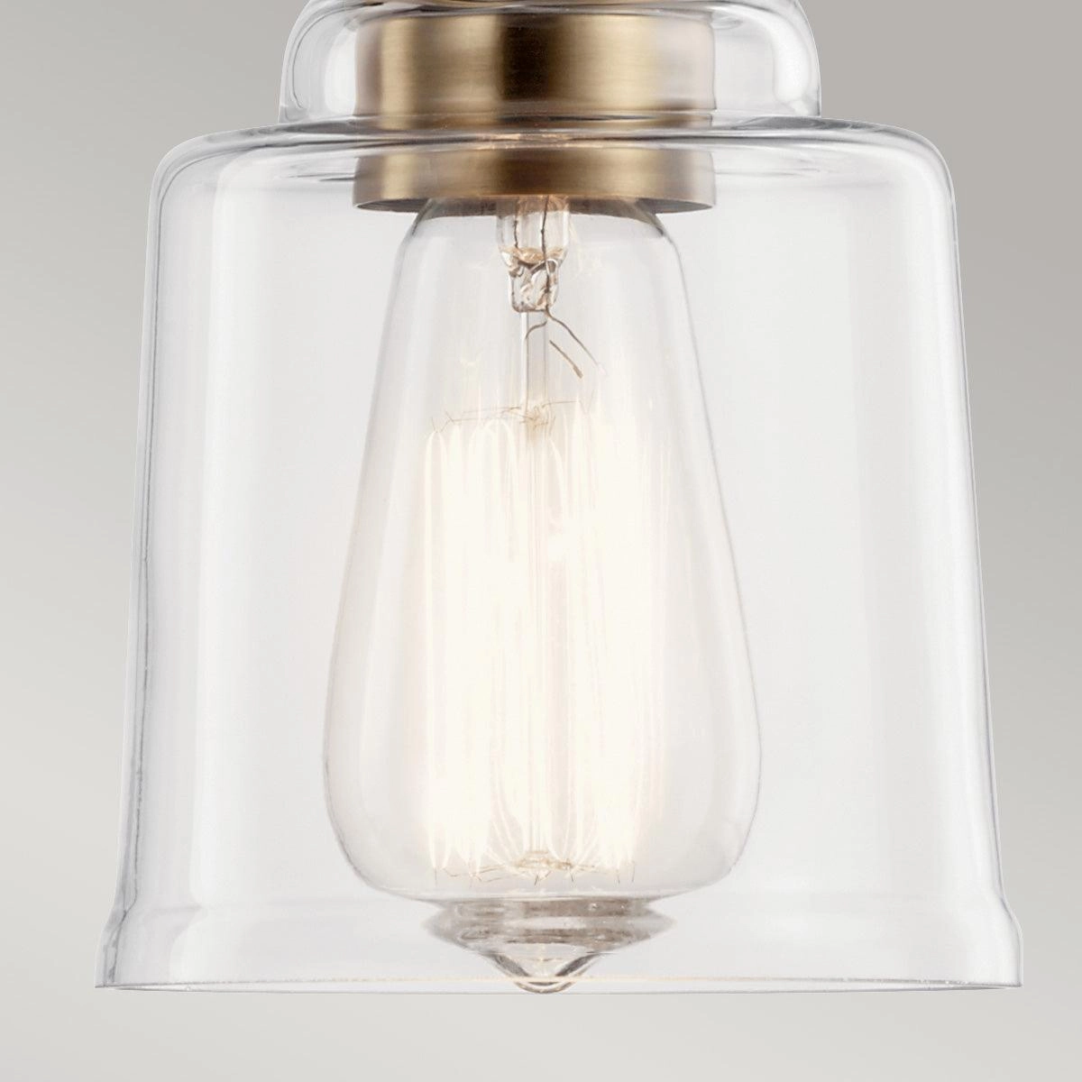 Kichler Avian 1 Light Brass Pendant - Clear Glass Shade Damaged Box