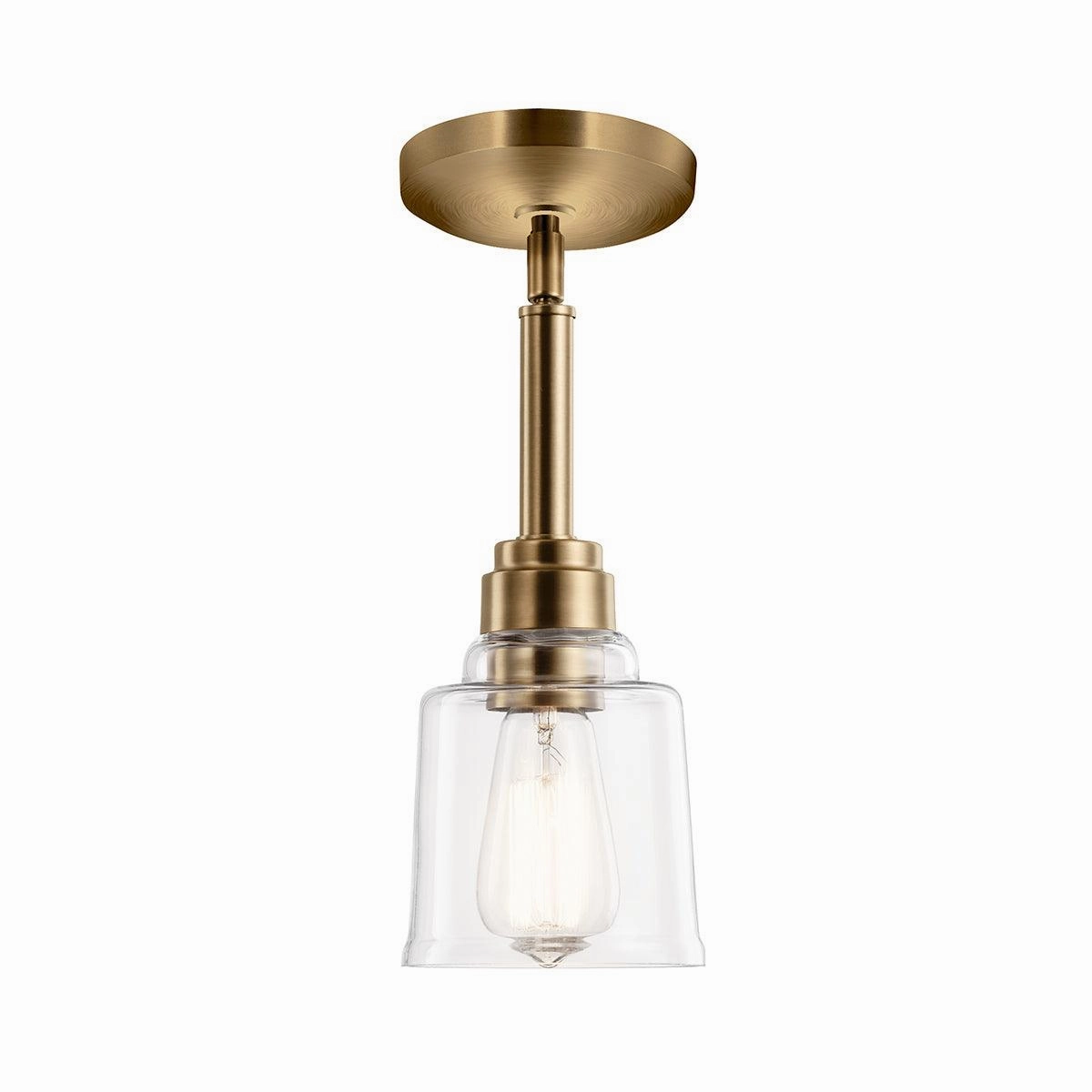 Kichler Avian 1 Light Brass Pendant - Clear Glass Shade Damaged Box