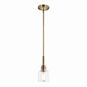 Kichler Avian 1 Light Brass Pendant - Clear Glass Shade ambient ceiling fixture