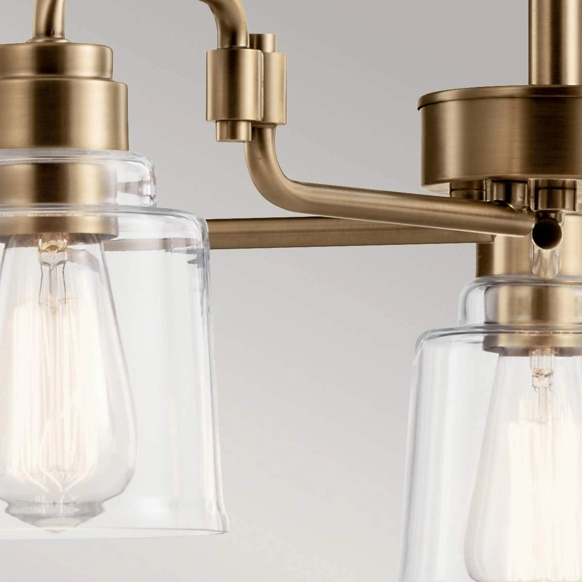 Kichler Avian 5 Light Brass Chandelier - Clear Glass Shades