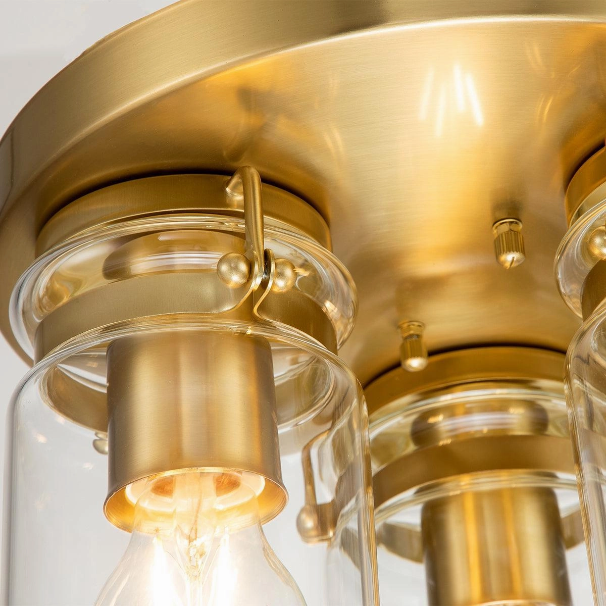 Kichler Brindley 3 Light Brass Flush Mount