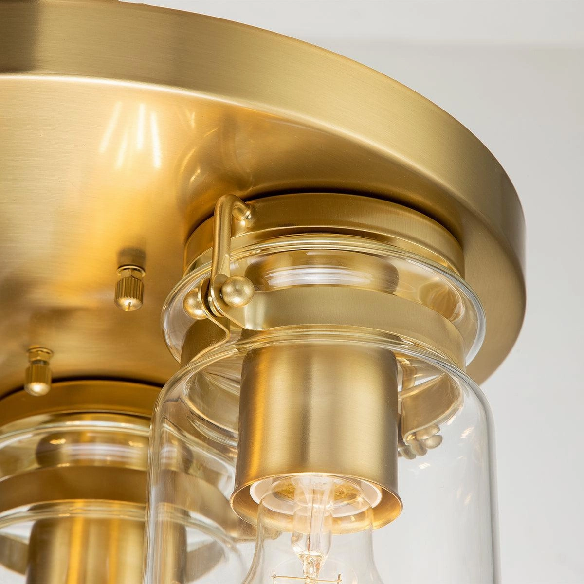 Kichler Brindley 3 Light Brass Flush Mount